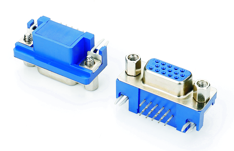 D-SUB连接器 5.08 铆锁蓝胶